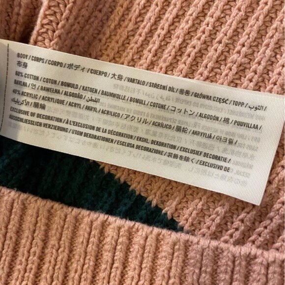 Color Block Tunic Sweater By Hollister XS Cotton Acrylic Blend Gray White Mint F - Picture 6 of 6